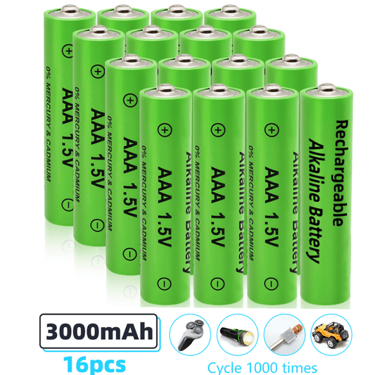 AAA Rechargeable Batteries 16 Pack,DFITO High Capacity Rechargeable AAA Batteries 3000mAh 1.5V Alkaline Low Self Discharge