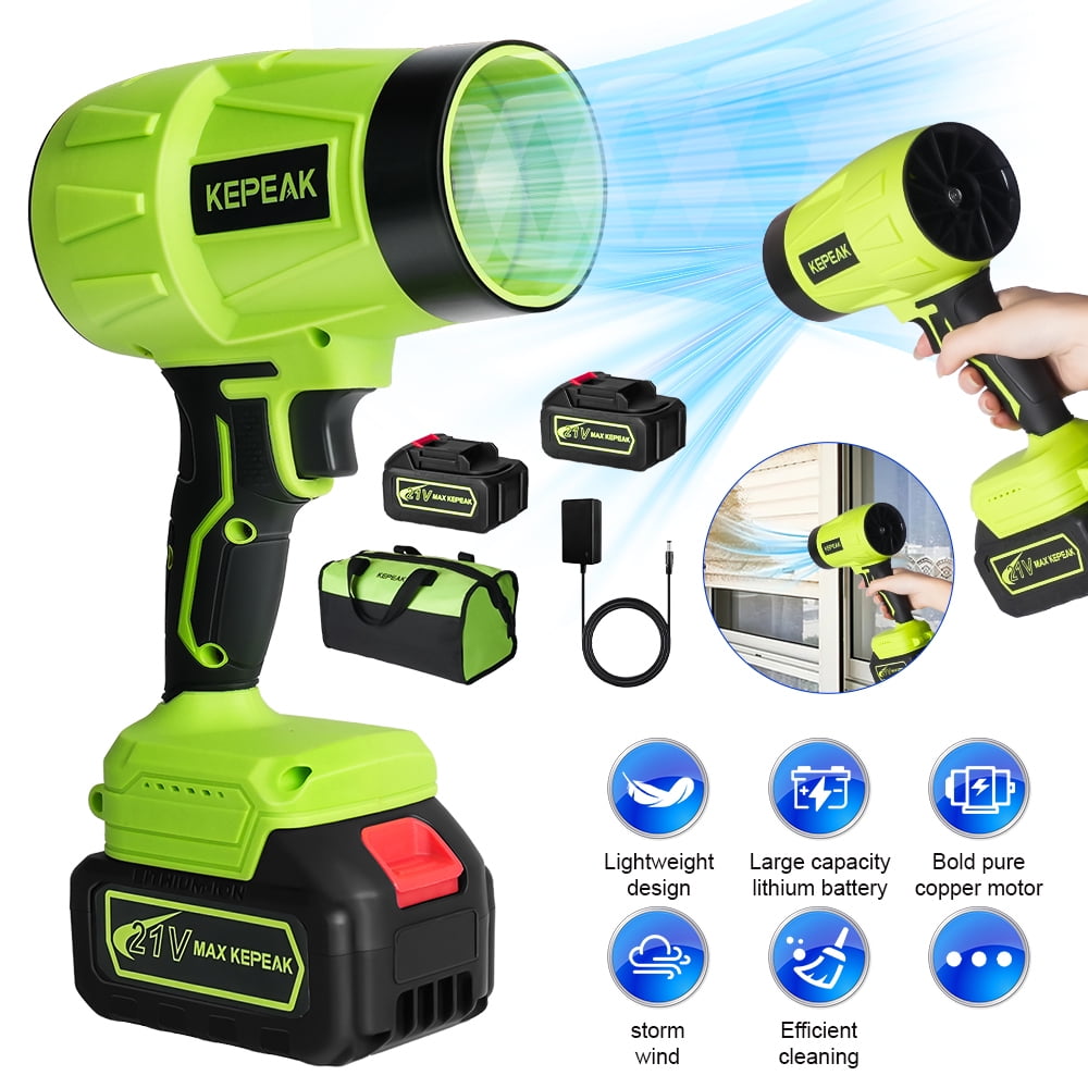 Akku-Laubbläser mit einstellbarer Geschwindigkeit, tragbarer Handheld-Laubbläser mit 2x 4,0Ah Akkus für Terrassenreinigung, Rasenpflege, Grünflächen