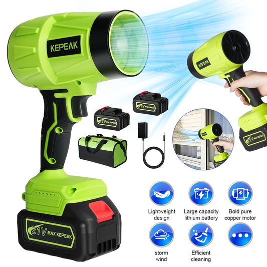 Akku-Laubbläser mit einstellbarer Geschwindigkeit, tragbarer Handheld-Laubbläser mit 2x 4,0Ah Akkus für Terrassenreinigung, Rasenpflege, Grünflächen