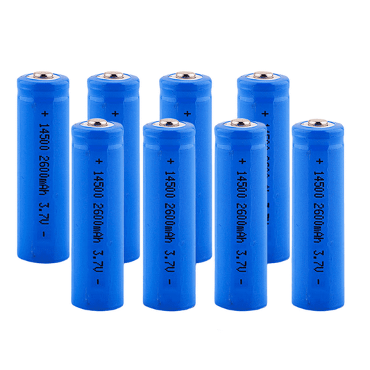 DFITO 14500 Rechargeable Battery 3.7 Volt 2600mAh Long-Lasting for (8 Pack)