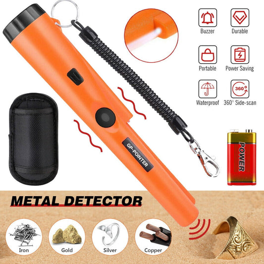 DFITO Metal Detector Pinpointer, Waterproof Handheld Pin Pointer Wand with LED Light,Pinpointing Finder Probe Treasure Hunting for Adults and Kids