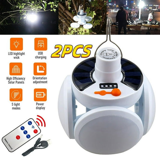 LED Camping Lantern Rechargeable,DFITO Solar Camp Lantern with USB Cablefor Indoor Outdoor Home Light Power Outages,2PCS