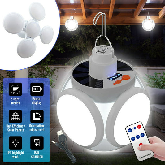 LED Camping Lantern Rechargeable,DFITO Solar Camp Lantern with USB Cablefor Indoor Outdoor Home Light Power Outages