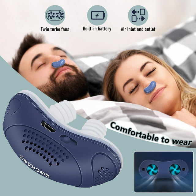 Micro Electric Noise Anti Snoring Device, Stop Snore Aid Stopper Nose,2Pcs