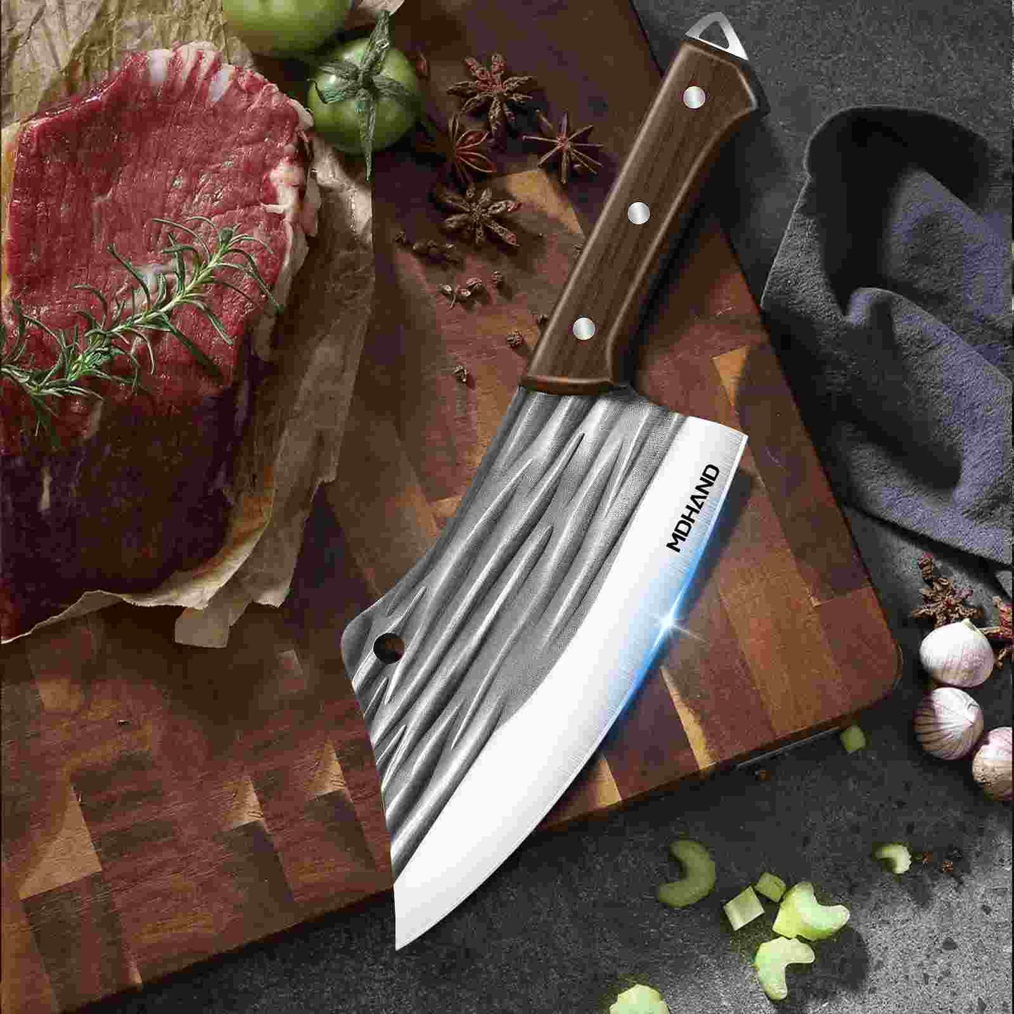 7 Inch High Carbon Stainless Steel Sharp Kitchen Knife with Ergonomic Handle