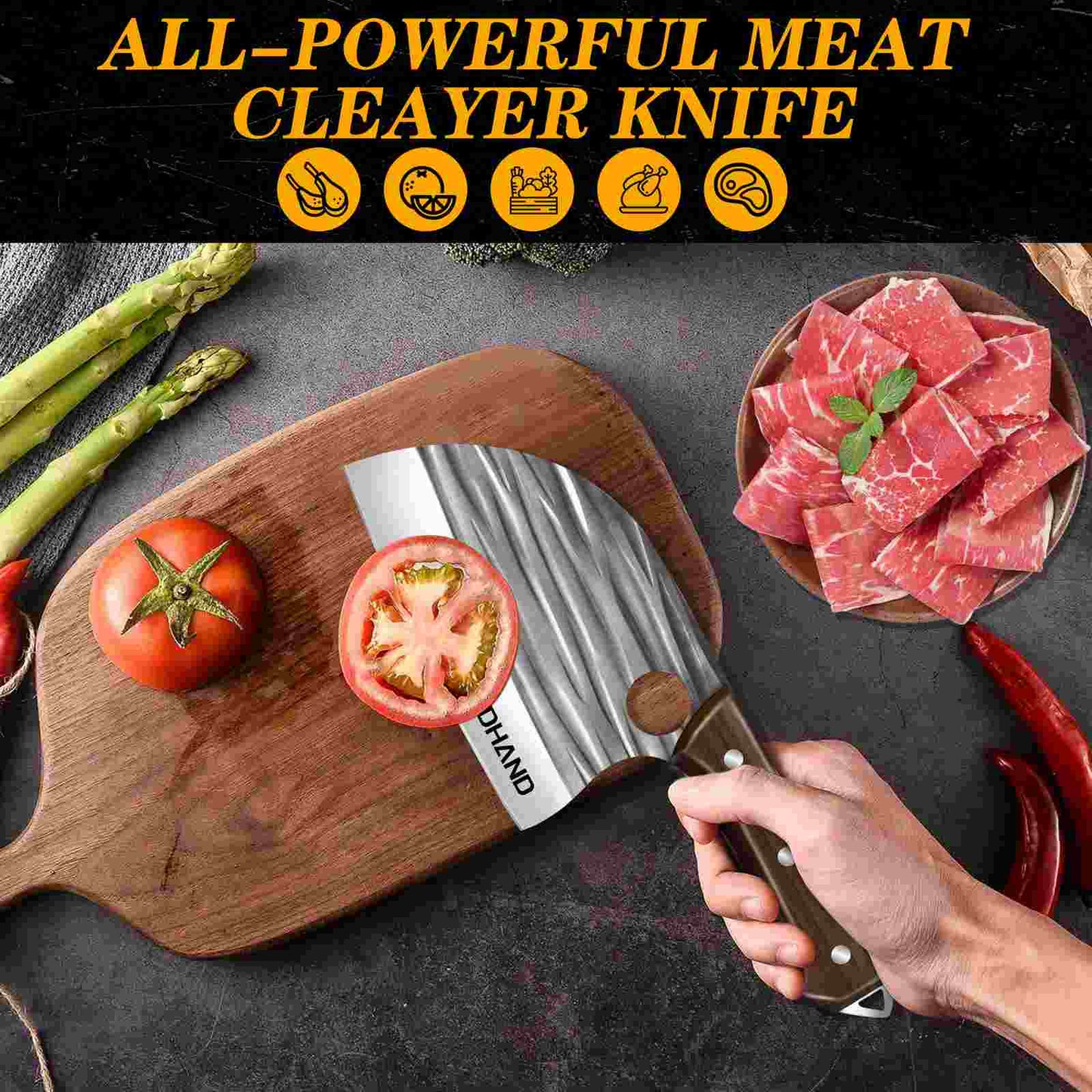 7 Inch High Carbon Stainless Steel Sharp Kitchen Knife with Ergonomic Handle