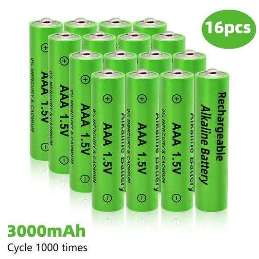 Rechargeable AAA Batteries Pre Charged,DFITO Alkaline 1.5V 3000mAh Triple A Solar Batteries, Recharge up to 1200 Cycles,16-Pack