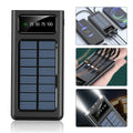 Solar Charger Power Bank 40000mAh Portable Charger 4 USB with Dual 5V2.1A Outputs Wireless Fast Charger Built-in Solar Panel and Flashlights