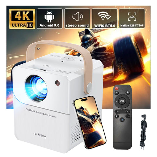 DFITO 5G WiFi Projector with Bluetooth, Mini Portable 1080P Full HD Projector with Speaker for Home and Bedroom, Compatible with Smartphone, HDMI, USB, AV, Fire Stick