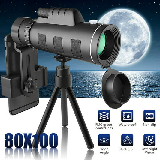 Zengest 80X100 Telescope for Kids Beginners Adults, Refractor Telescope with Adjustable Tripod