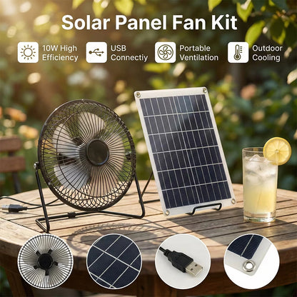 8" Solar Fan – DFITO Portable Fan with 20W Monocrystalline Solar Panel, for Outdoor, Camping, Pet House