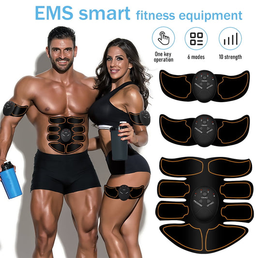 DFITO Abs Stimulator, Rechargeable Electric Muscle Toner for Men Women Abdominal Work Out, Wireless Portable to-Go Gym Device, Fitness Equipment, Black