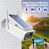 Security Cameras Wireless Outdoor , Solar Security Camera Outdoor with Solar Panel, PIR Human Detection, 2-Way Talk, Night Vision, IP65 Waterproof, White