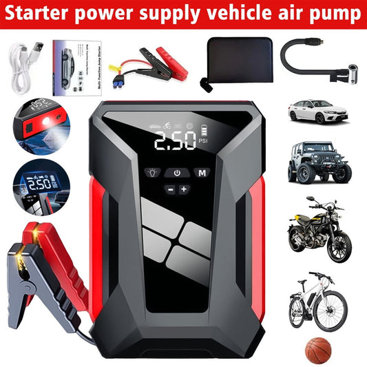 Jump Starter with Air Compressor, 1000A Peak Battery Charger with Storage Bag,150PSI Digital Tire Inflator, 12V Jump Box with Emergency LED Light and Power Bank