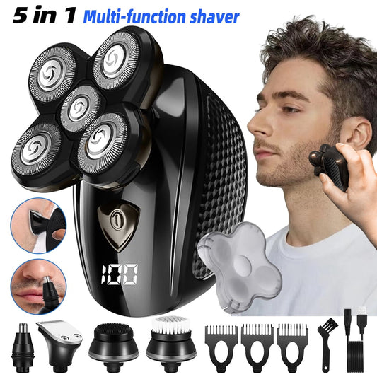 Balder Pro Head Shaver -DFITO Precision Electric Shaving for Bald Men, Waterproof Cordless Razor, 5 Heads, Mess-Free Hair Capture,Black