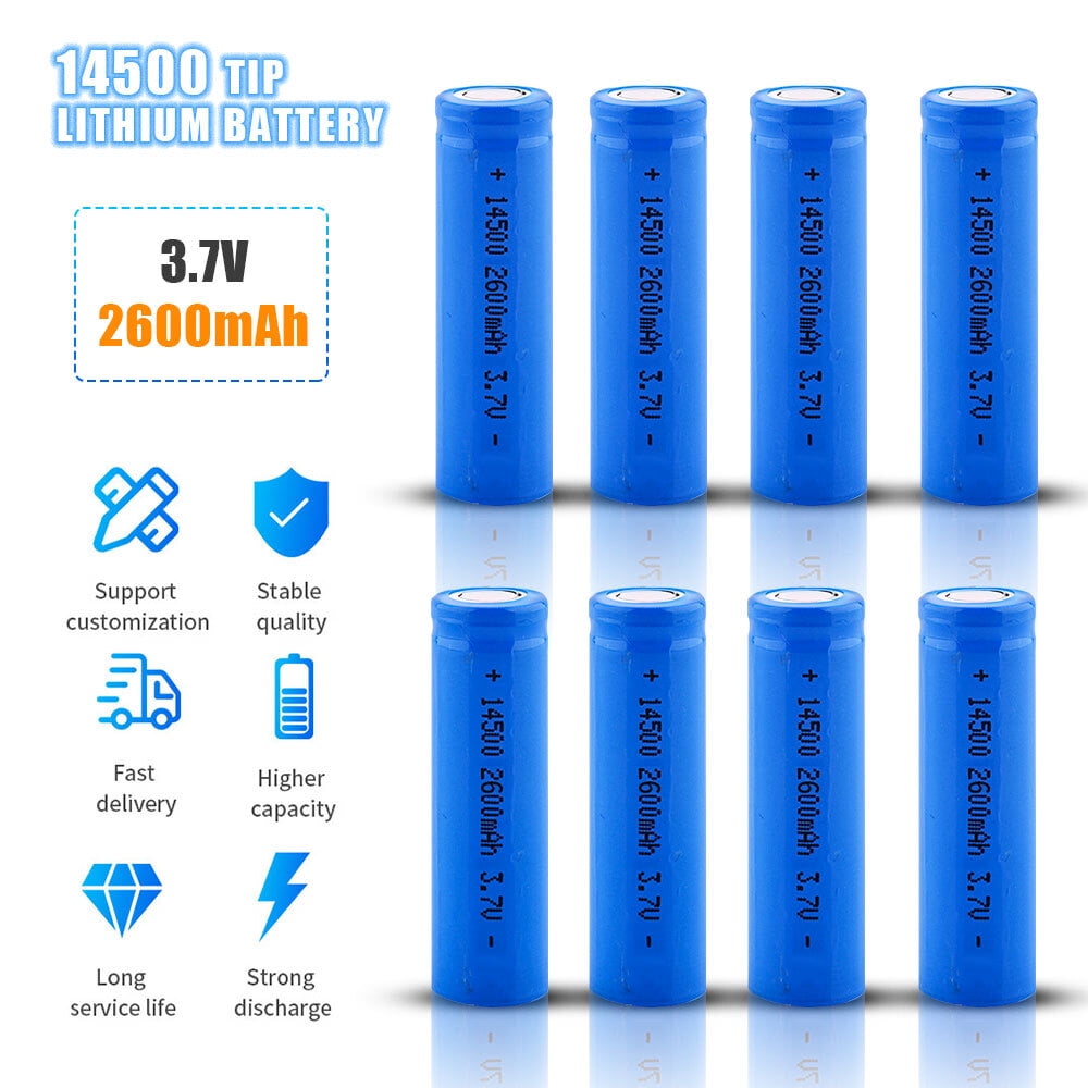 14500 Battery, DFITO Rechargeable Battery 3.7V 2600mah Ideal for RC Car Electric Toothbrush, 8 Pack