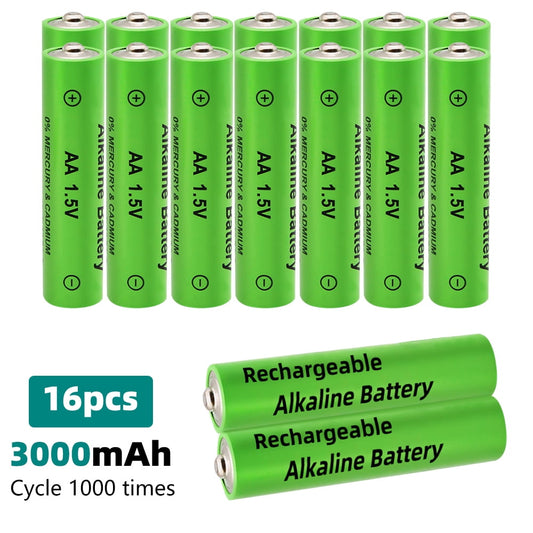 16-Count AA Batteries,DFITO High Capacity Alkaline Battery, 3000mAh 1.5V Rechargeable AA Batteries