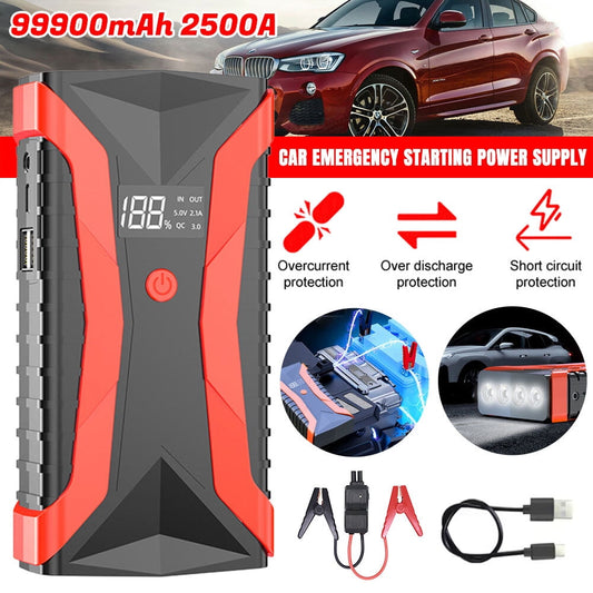 Portable Jump Starter,DFITO 12V Car Battery Jump Starter Power Pack with USB Quick Charge (Up to 4L Gas or 2.5L Diesel Engine) Battery Booster with Built-in LED Light