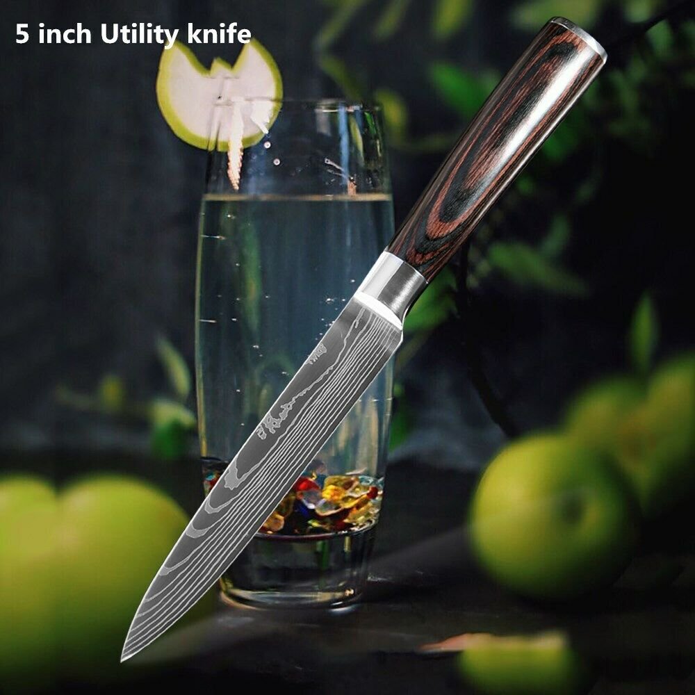 5inch Kitchen Knife Japanese Damascus Stainless Steel Pattern Chef