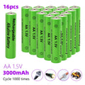 DFITO 16-Pack Rechargeable AAA Batteries Pre Charged, Alkaline 1.5V 600mAh Triple A Solar Batteries for Solar Lights and Universal Household Devices, Recharge up to 1200 Cycles