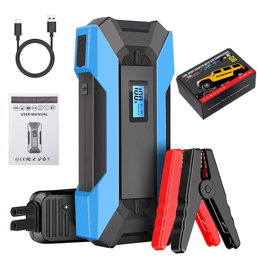 DFITO Portable Automotive Jump Starter 2000A 12V Lithium Car Battery Booster Jump Starter Pack with LCD Display, USB Quick Charge, for Up to 10.0L Gasoline and 7.0L Diesel Engines