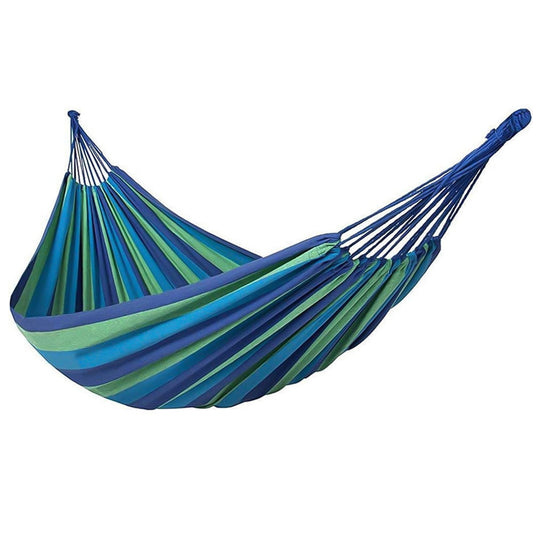 DFITO Double Hammock, 2 Person Portable Camping hammock with Carrying Bag, Brazilian Canvas Hommck for Camping Backyard Travel, Blue