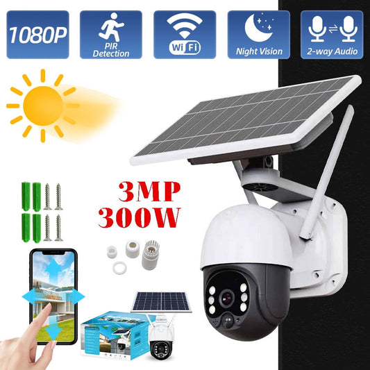 Security Camera Solar Battery Powered Wifi IP Camera Outdoor 360¡ã Pan Home System Wireless