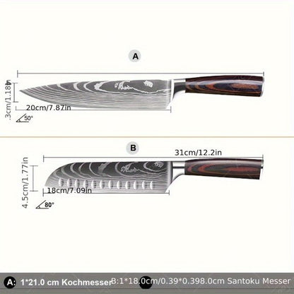 2PCS Kitchen Chef Knife Set Superior High-Carbon Stainless Steel Knives