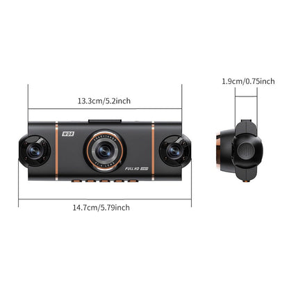 DFITO 4-Kanal Dashcam vorne und hinten innen, 1080P Dashcam für Autos, 8 IR Nachtsicht, APP & WiFi Unterstützung, 24H Parkmodus