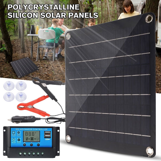 20 Watts 12 Volt/24 Volt Solar Panel Kit,DFITO Solar Panel Kit 20W 12V Polycrystalline with 100A Solar Charge Controller with Battery Clips