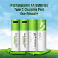 DFITO USB Rechargeable AA Battery, 1.5V / 2600mWh Rechargeable Lithium AA Batteries, Over 1200 Cycles, 1.5 Hours Fast Charging