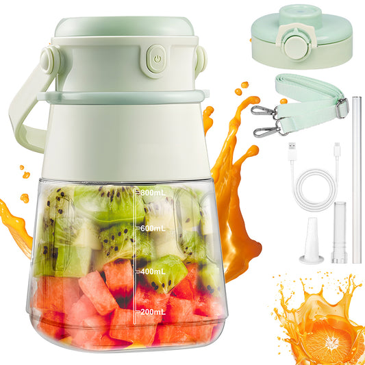 Portable Blender, Personal Blender for Shakes and Smoothies with 27oz Cup, Lid and Shoulder Strap, Type-C USB Rechargeable, Dishwasher Safe Parts, BPA-free, Food and Juice for Gym/Travel/Kitchen