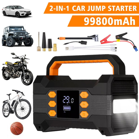 Car Jump Starter with Air Compressor,DFITO 150PSI 5000A Peak 24000mah (Up to 8.0L Gas or 7.0L Diesel Engine) Portable Jump Starter 12V Auto Battery Jump Pack