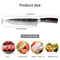 DFITO Kitchen Chef Knife with Blade Cover, 8 Inch High Carbon Stainless Steel Ultra Sharp Kitchen Knife, Wooden Handle, Dishwasher Safe