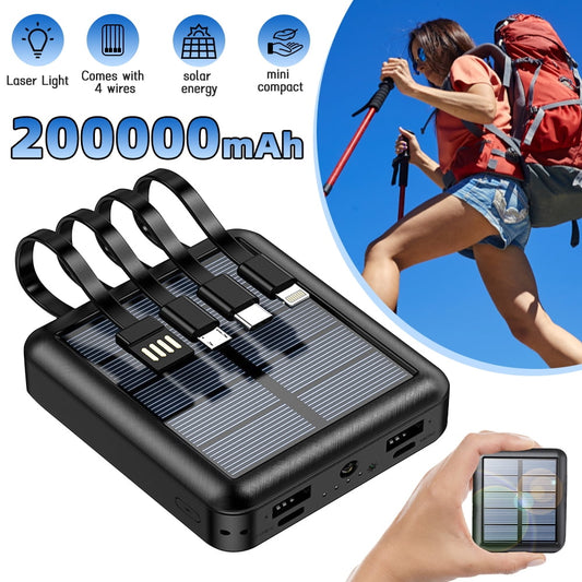 20000mAh Solar Charger for Cell Phone iPhone,DFITO Portable Solar Power Bank with Dual USB Ports,Black