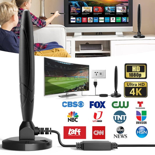 Digital TV Antenna Small Indoor Outdoor,DFITO Includes Magnetic Base and 360¡ã Reception Support Smart 4K 1080P Fire for Free Local Channels -16.4ft Coax Cable