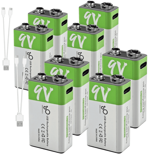 9V Rechargeable Battery 8 Pack,DFITO 650mAh USB Battery with Micro USB Port