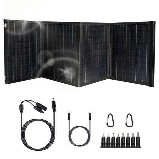 DFITO 45Watt Foldable IP67 Waterproof Monocrystalline Solar Panel, with Dual USB and DC for Cell Phones, Tablets and Portable for Backpacking, Camping, Hiking