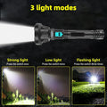 DFITO Rechargeable LED Flashlight 90000 Lumens Powerful Zoom Torch with Battery for Outdoor Camping