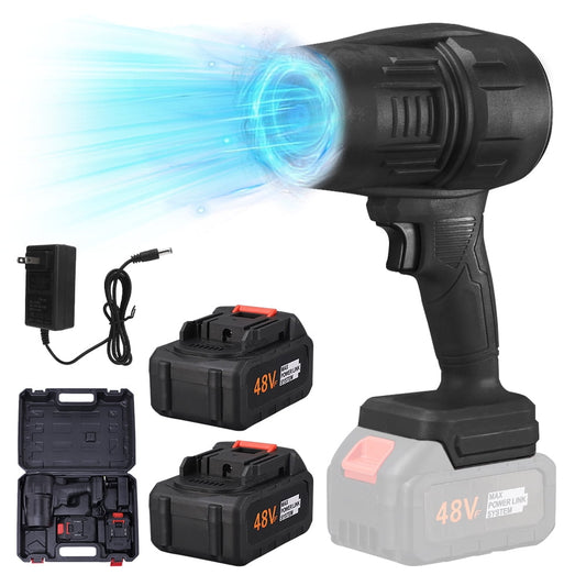 6.0Ah Mini Leaf Blower Cordless 20V Electric Cordless Leaf Blower with 2 Batteries and Charger,DFITO Lightweight Battery Powered Leaf Blowers for Lawn, Patio, Car Dryer Air Blower Turbo Fan