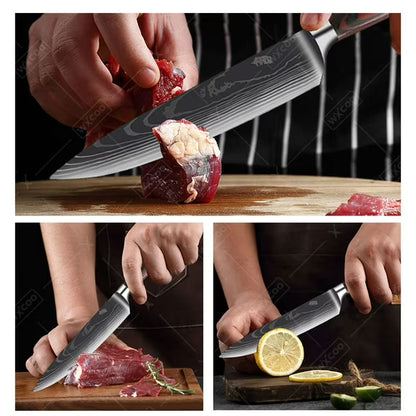 2PCS Kitchen Chef Knife Set Superior High-Carbon Stainless Steel Knives