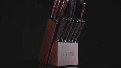 Messerblock-Set, Küchenmesser-Set mit Block