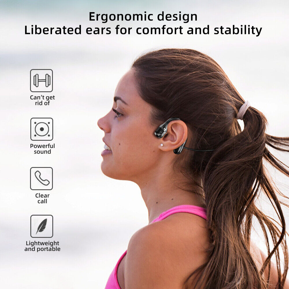 DFITO Bone Conduction Headphones Bluetooth V5.1 Wireless Earbuds Outdoor Sport Headset