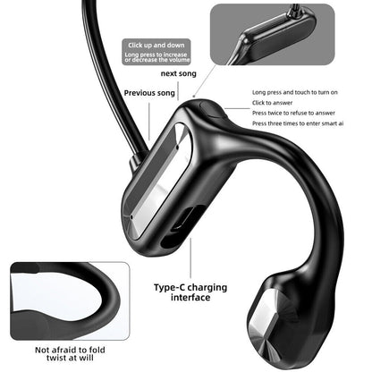 DFITO Bone Conduction Headphones Bluetooth V5.1 Wireless Earbuds Outdoor Sport Headset