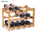 Maydarol Collapsible Wooden Wine racks bottle cabinet stand Holders wood shelf organizer storage  for retro  display cabinet