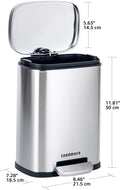 Landmore Rectangular, Stainless Steel, Soft-Close, Step Trash Can