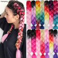 Hamperg 24 Inch Braiding Hair Extensions Jumbo Crochet Braids Synthetic Hair style 100g/Pc Pure Blonde Pink Green