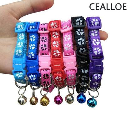 CEALLOE Easy Wear Cat Dog Pet Collar with Bell Adjustable Buckle Dog Collar Cat Puppy Pet Supplies Accessories Small Dog Chihuahua Name