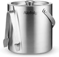 Alofoly Double Wall Stainless Steel Insulated Ice Bucket With Lid and Ice Tongs