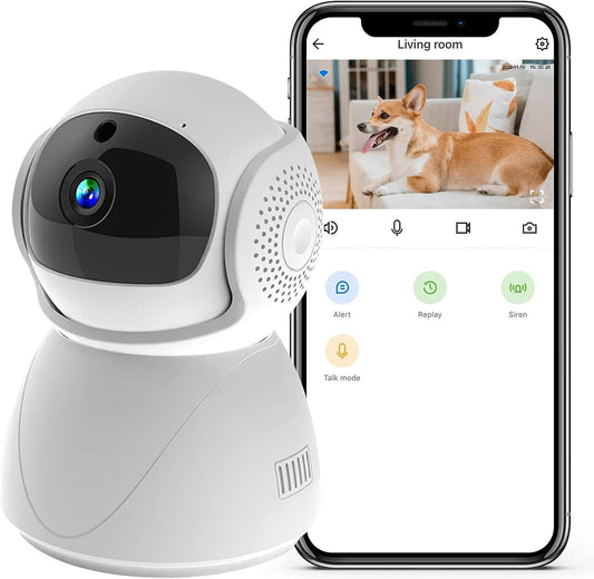 Home Security Camera, 1080p HD 5Ghz Wifi Wireless Indoor Camera, 360 Degree Panoramic Camera with Phone app, Wireless Cam Monitor for Baby/Pet